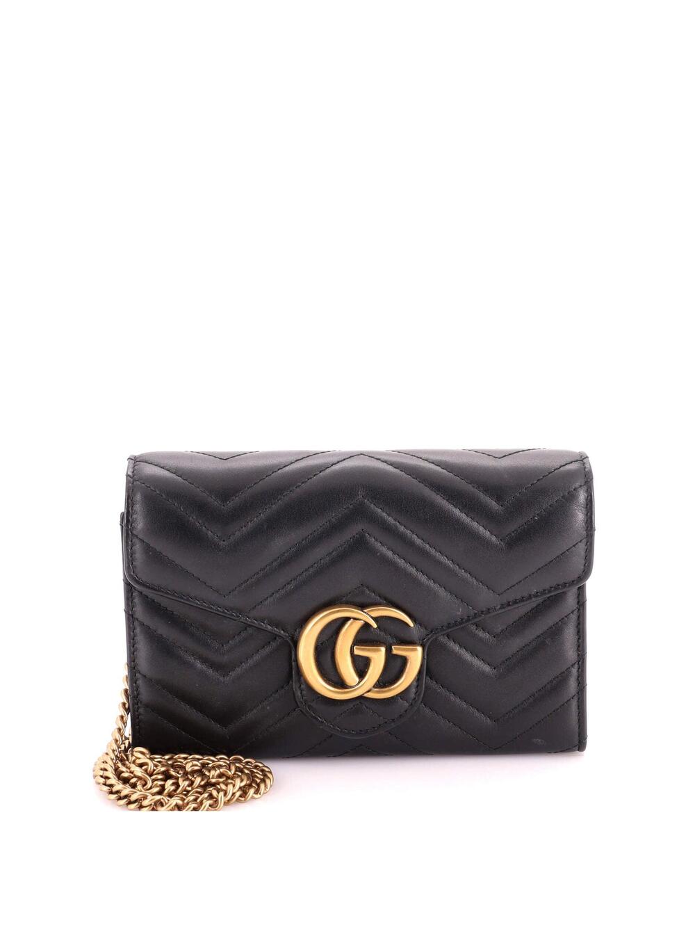 Gucci Gg Marmont Chain Wallet Matelasse #377538G12B